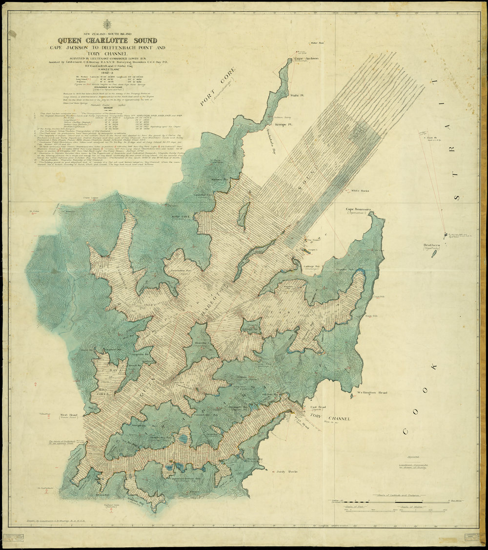 Queen Charlotte Sound, Cape Jackson to Dieffenbach Point and Tory Channel