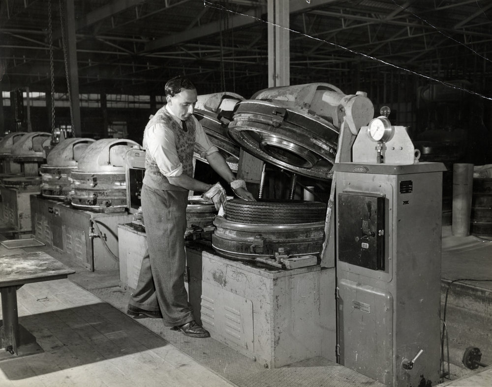 Dunlop factory; first tyre