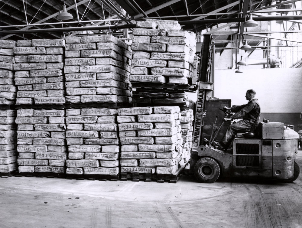 Dunlop raw materials; rubber and forklift