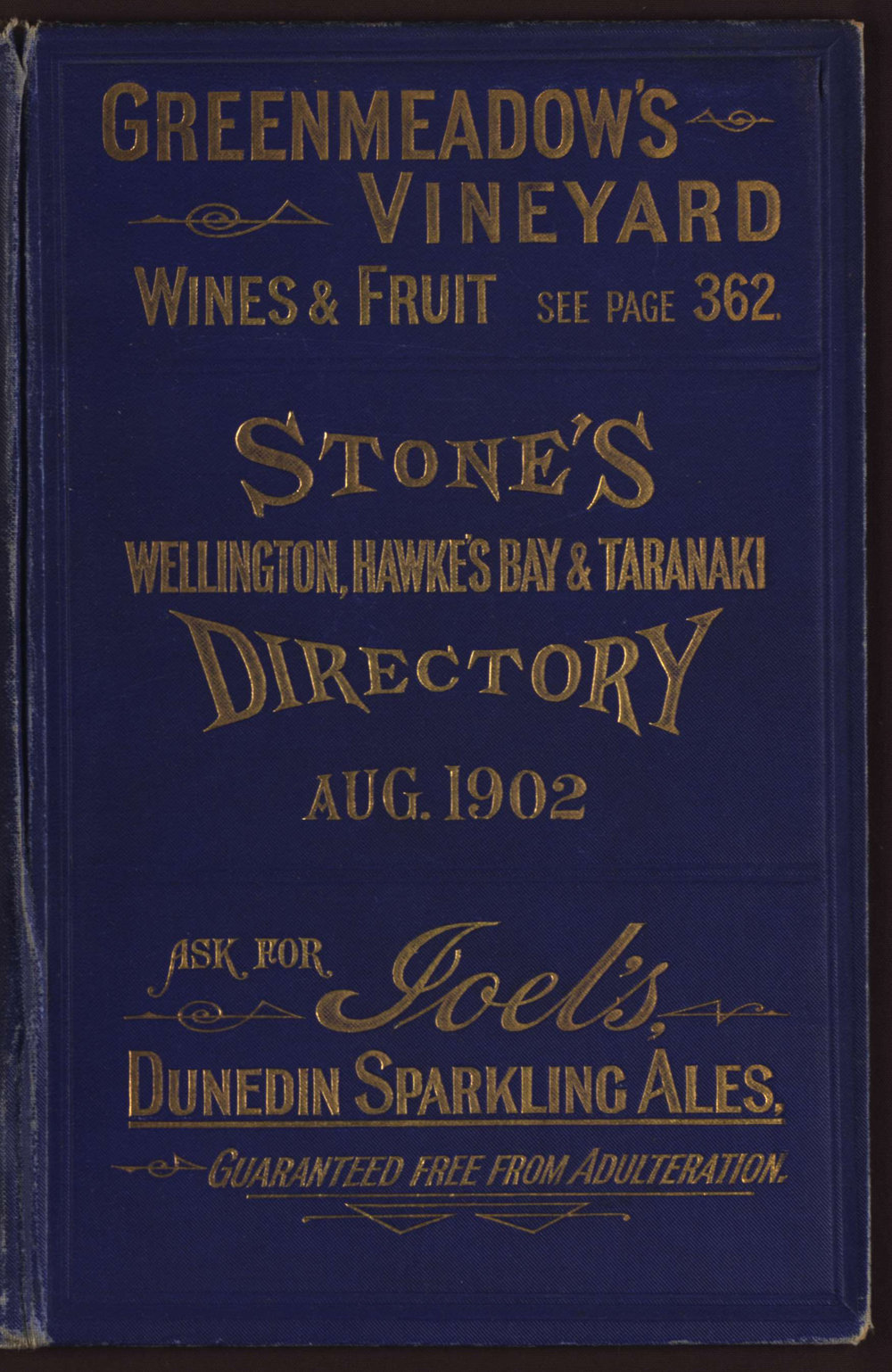 Stone's Wellington, Hawke's Bay and Taranaki Directory, 1902