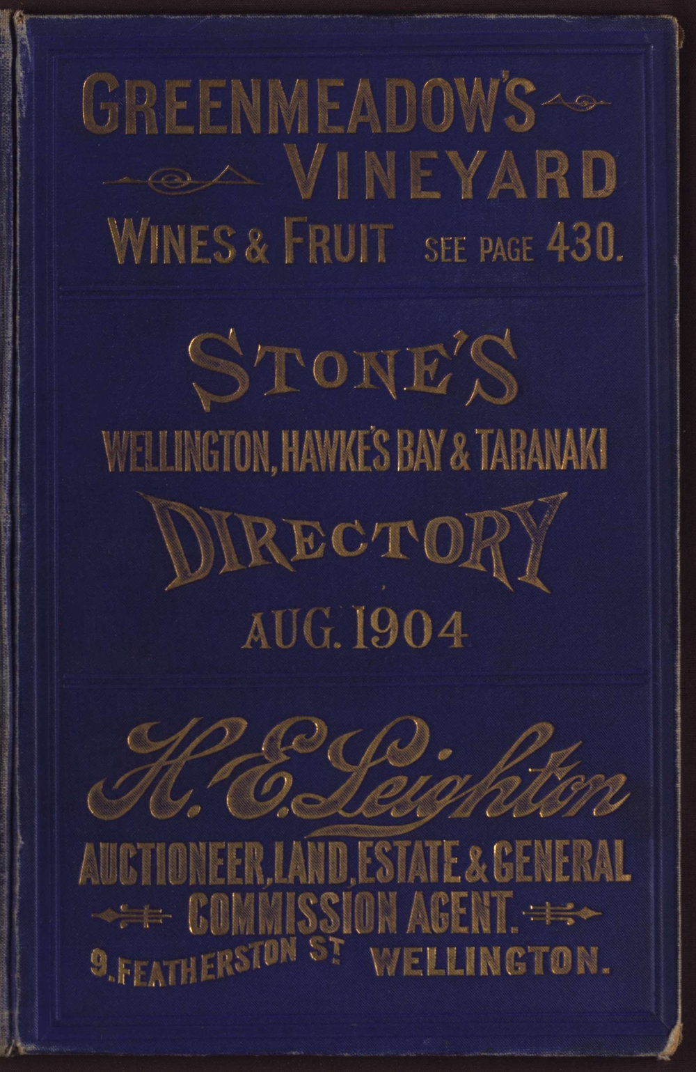 Stone's Wellington, Hawke's Bay and Taranaki Directory, 1904