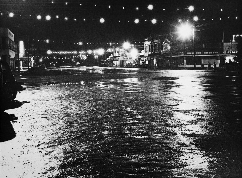 Kimbolton Road, street lights for coronation celebrations 1953