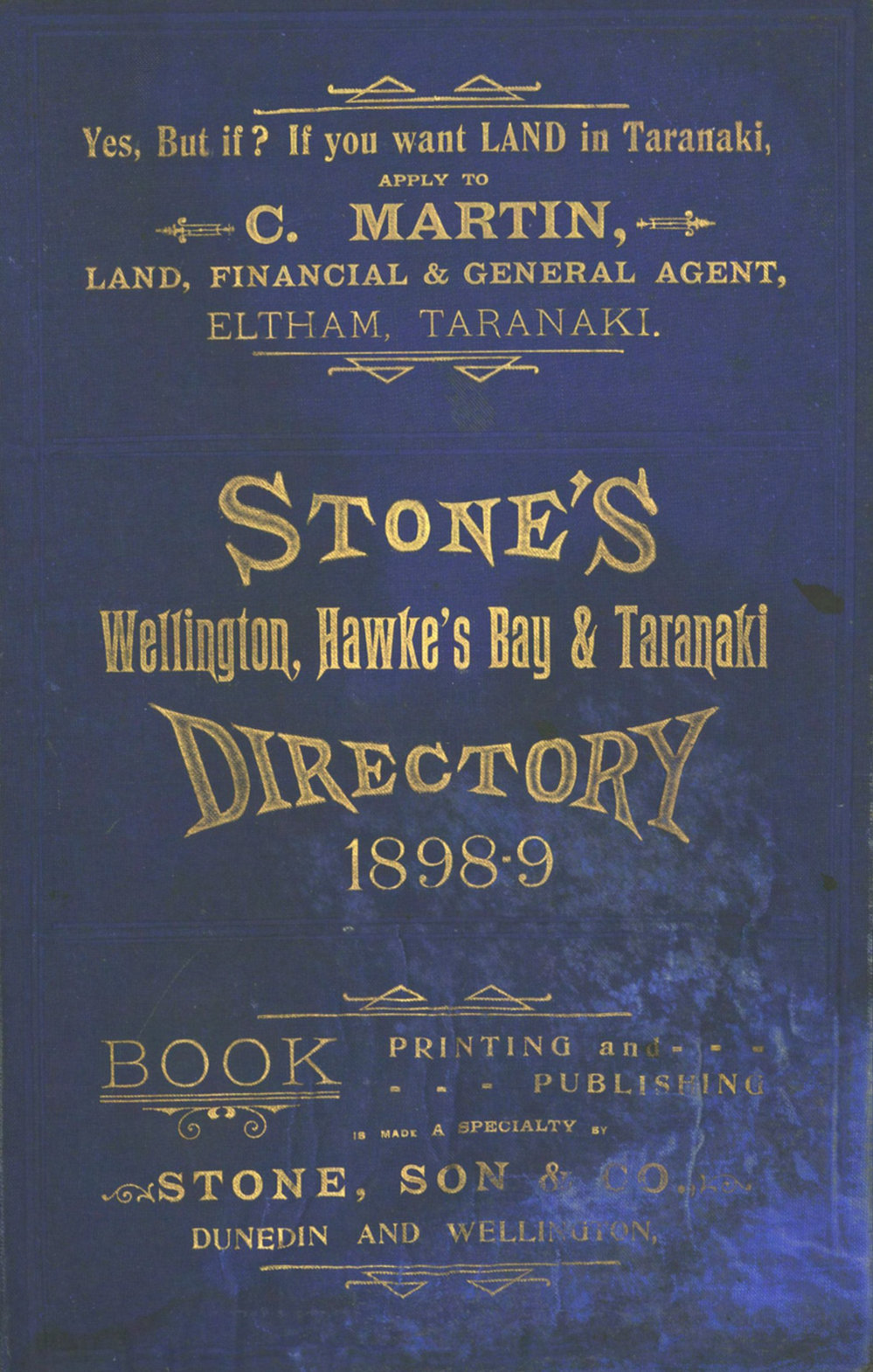 Stone's Wellington, Hawke's Bay and Taranaki Directory, 1898-9