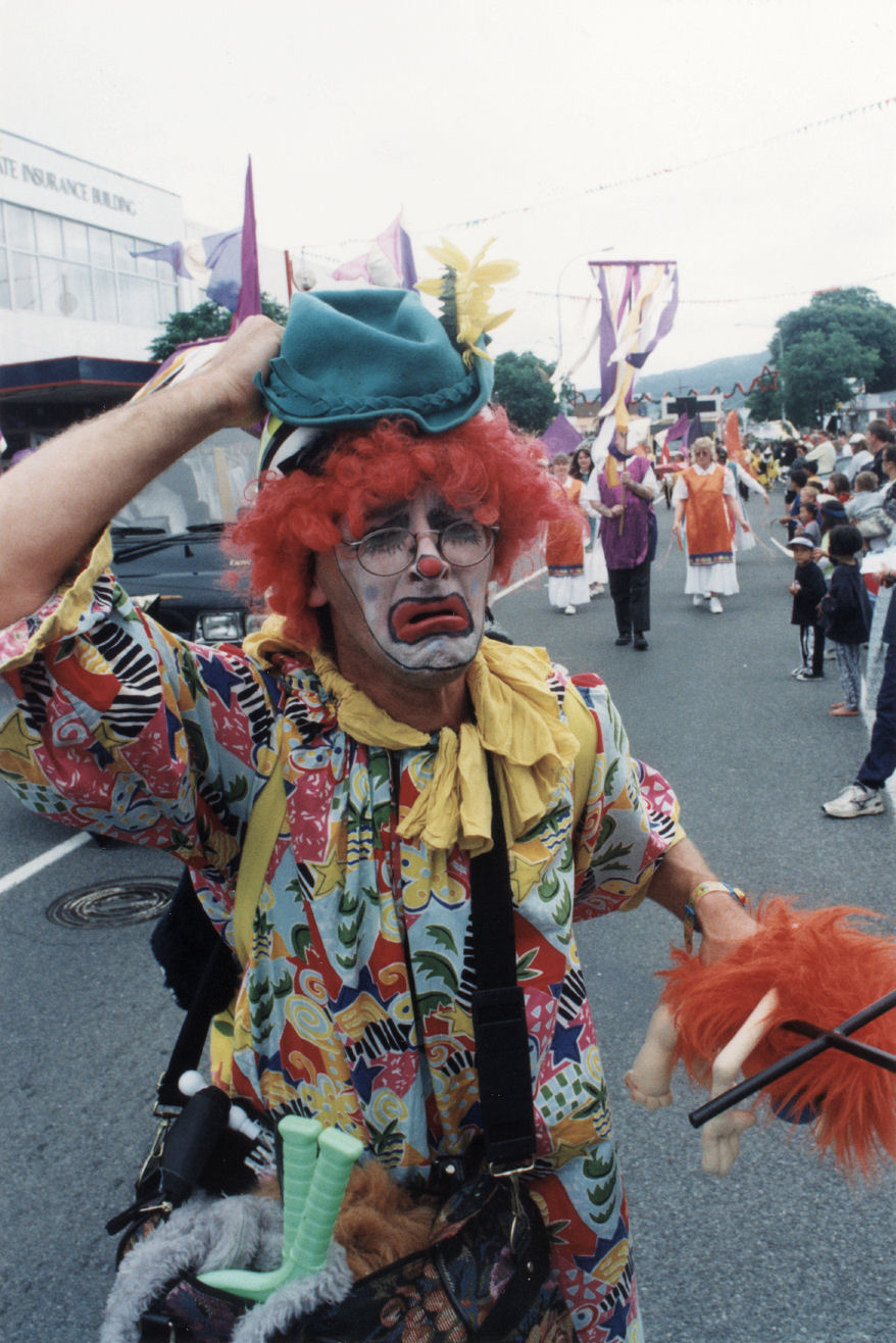 Christmas parade 1999; clown