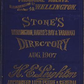 Stone's Wellington, Hawke's Bay and Taranaki Directory, 1907