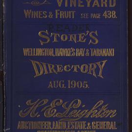 Stone's Wellington, Hawke's Bay and Taranaki Directory, 1905