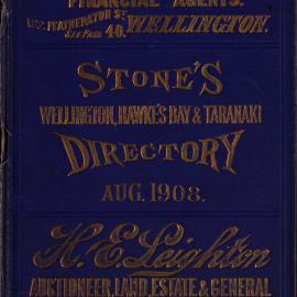 Stone's Wellington, Hawke's Bay and Taranaki Directory, 1908