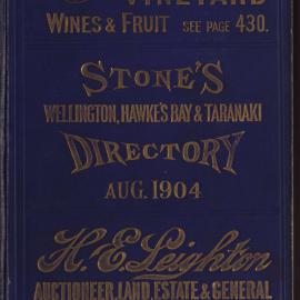 Stone's Wellington, Hawke's Bay and Taranaki Directory, 1904