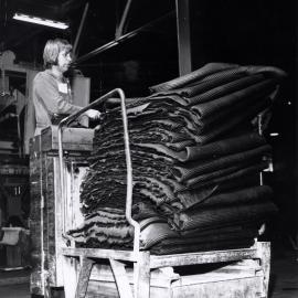 Dunlop raw materials; rubber; folded sheet and stillage truck, Ray  Ransby