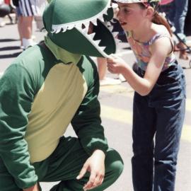 Christmas parade 1993; "dinosaur's" tongue