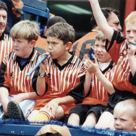 Christmas parade 1999; soccer club (?)