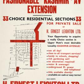 Housing development plan, 1968; Kashmir Avenue & Clouston Park Road extensions