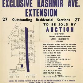 Housing development plan, 1961; Kashmir Avenue extended northwards