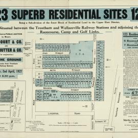 Housing development plan, 1927; Fergusson Drive, John, Beth, Bristol, Ararino streets 