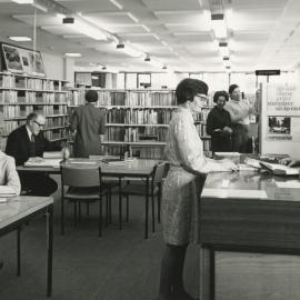 Library 3, administration building; interior, west end