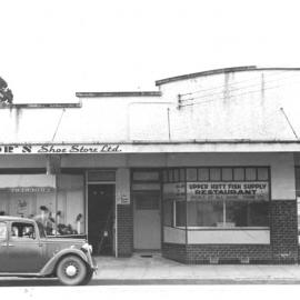 Main St, Upper Hutt, Jan. 1948; north side 02; Taylors-UH Fish Supply-Trentham Bakery